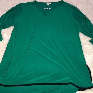 Emerald green plus size top